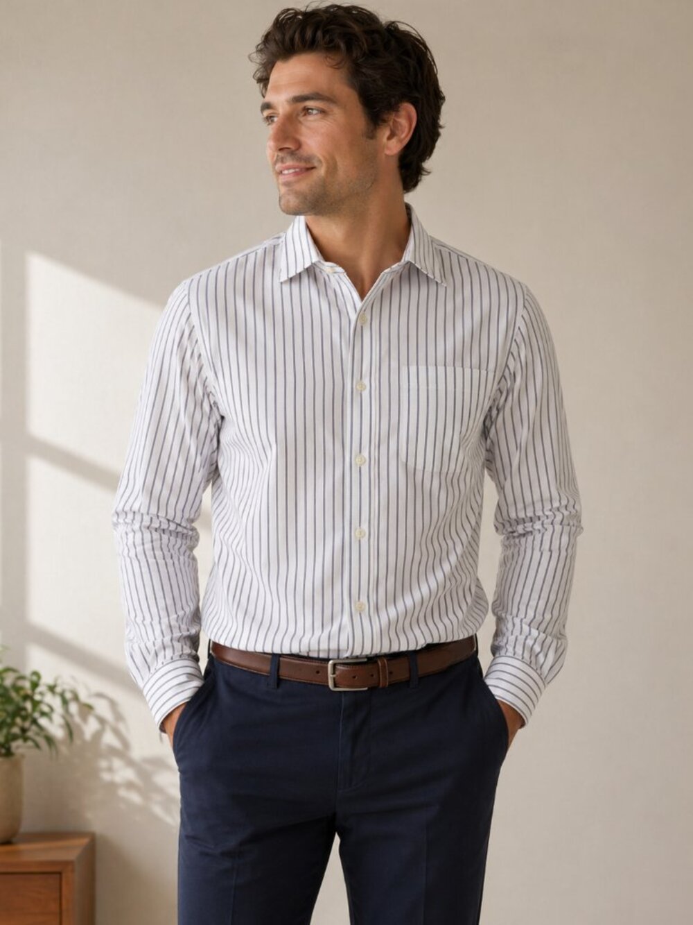 NWT Pegasus Mens Dress Shirt 16-34 Large Cotton Tailored Canada Button Up